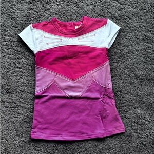 Sleeping Beauty Vibrant Pink and White Kids Casual Dress